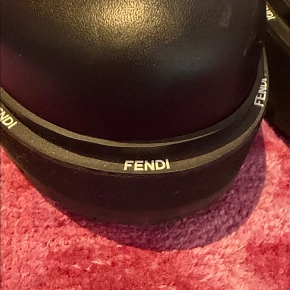 Fendi Black Leather Combat Boots - Picture 5 of 6